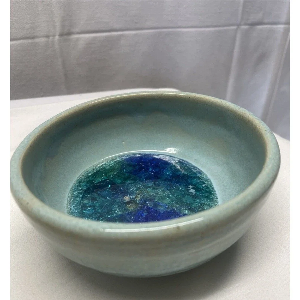 Studio Art Pottery Bowl Dish Signed 6” Diameter 3